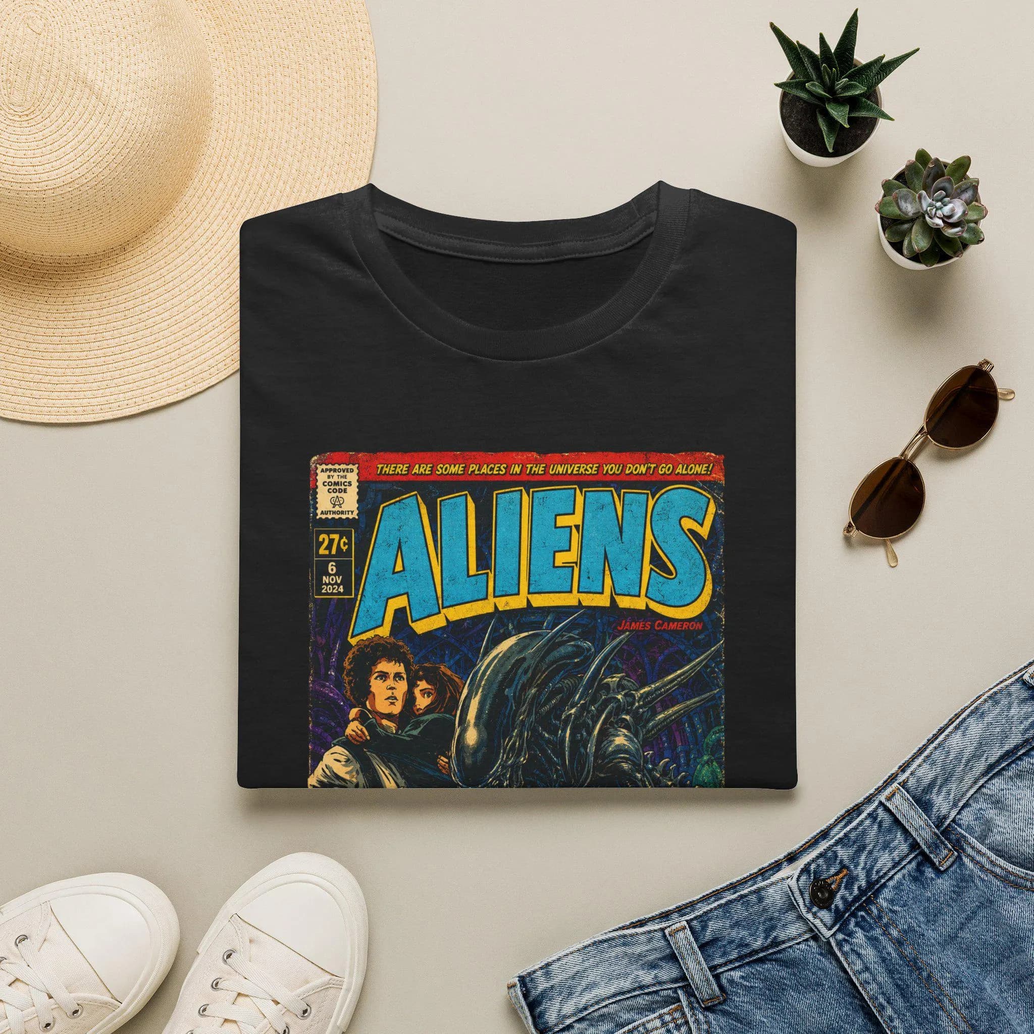 Aliens Movie T-Shirt | Sci-Fi Horror Graphic Tee | Classic Space Action Unisex Cotton Shirt - image 3