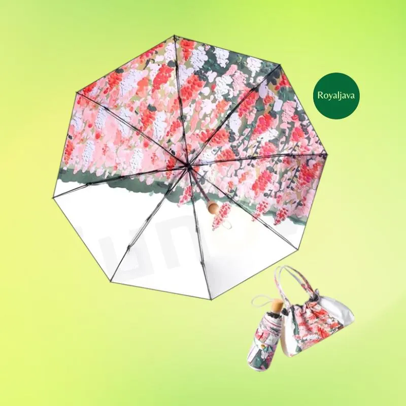 Mini Floral Travel Umbrella - Compact UV Sun & Rain Parasol - image 4