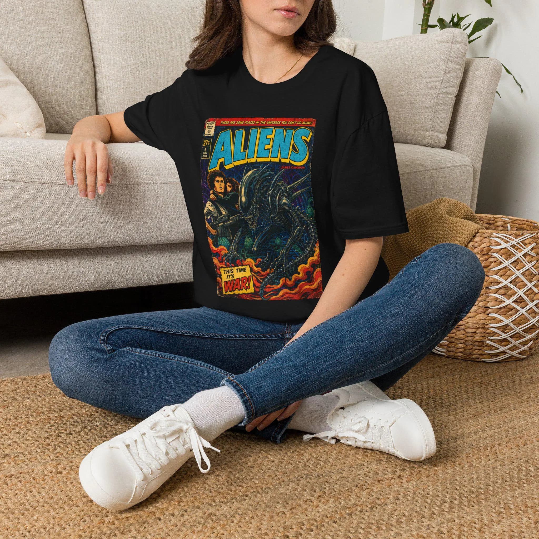 Aliens Movie T-Shirt | Sci-Fi Horror Graphic Tee | Classic Space Action Unisex Cotton Shirt