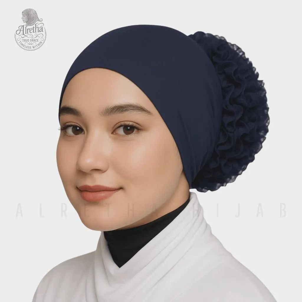 BUY 1 FREE 1 - Jersey Inner Hijab – Turkish Chin Cap with Lace - image 5