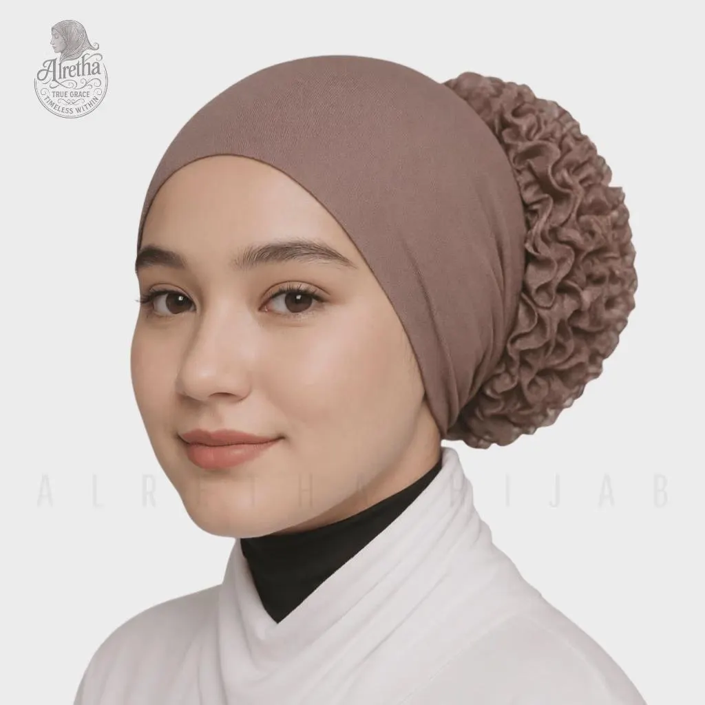 BUY 1 FREE 1 - Jersey Inner Hijab – Turkish Chin Cap with Lace - image 3