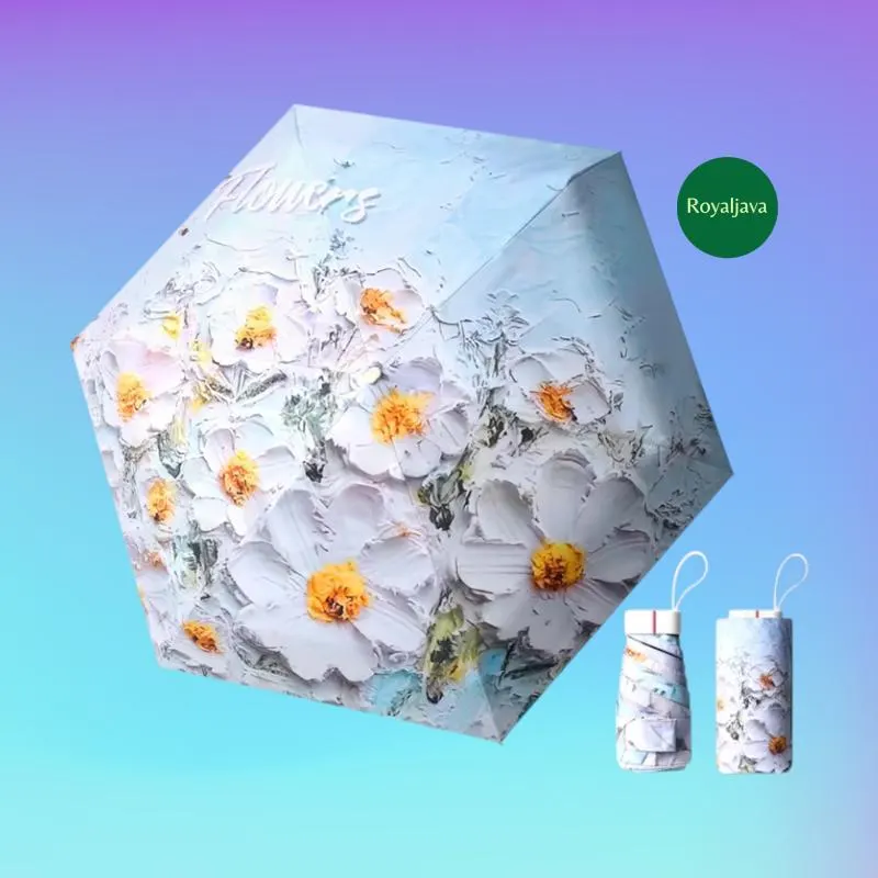 Mini Floral Travel Umbrella - Compact UV Sun & Rain Parasol - image 3