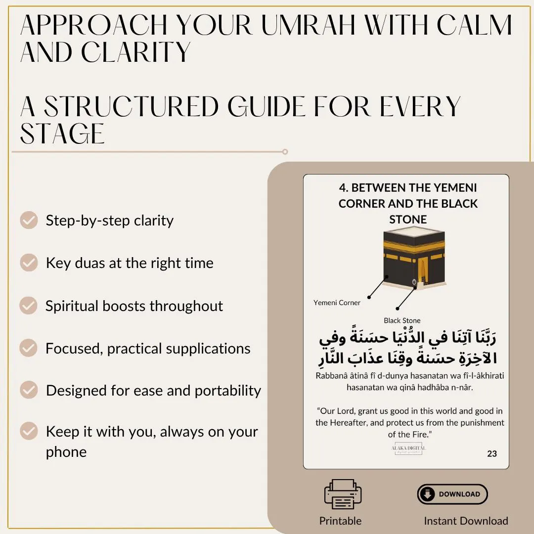Illustrated Umrah Dua Guide Cards: Step-by-Step Spiritual Tips - image 3