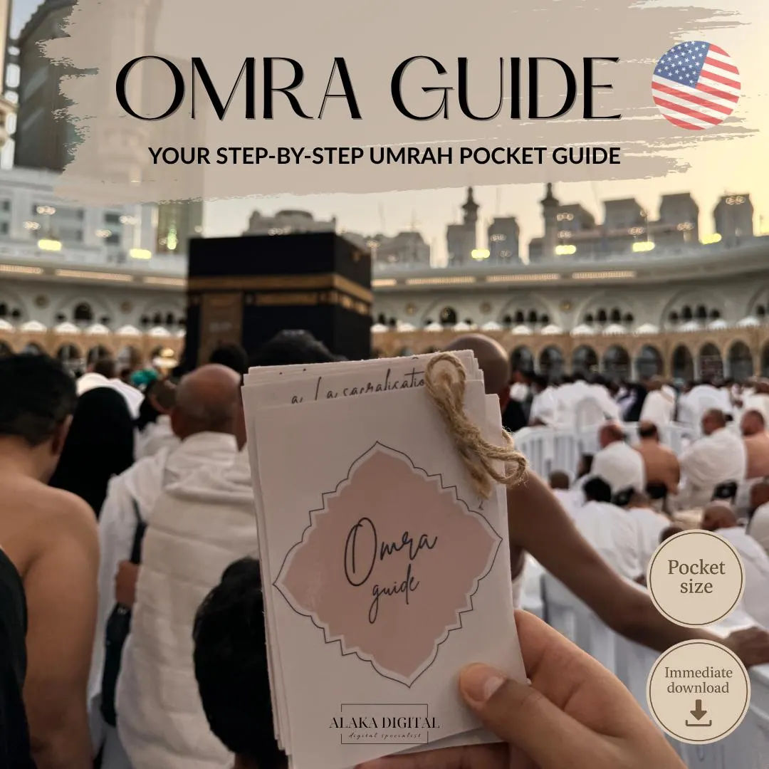 Illustrated Umrah Dua Guide Cards: Step-by-Step Spiritual Tips