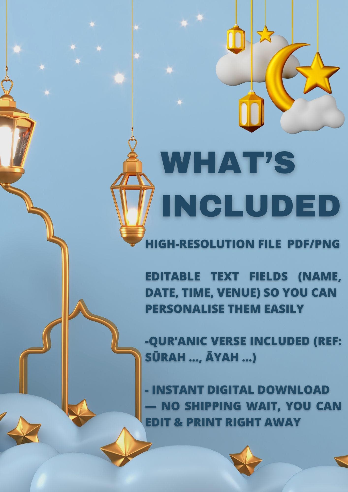 My Sister Returned to Allah — Islamic Funeral Card | Memorial Announcement | Editable Canva | Instant Download - image 4