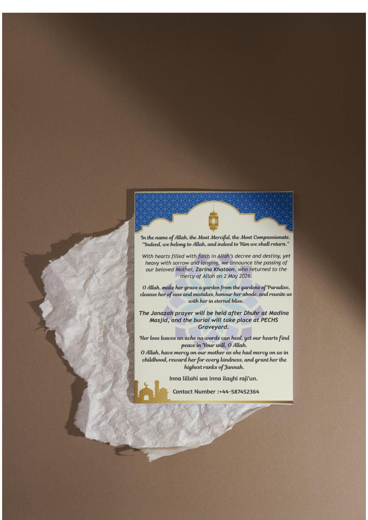 Until We Meet in Jannah — Islamic Memorial Card | Canva Editable | Print or Share Digitally