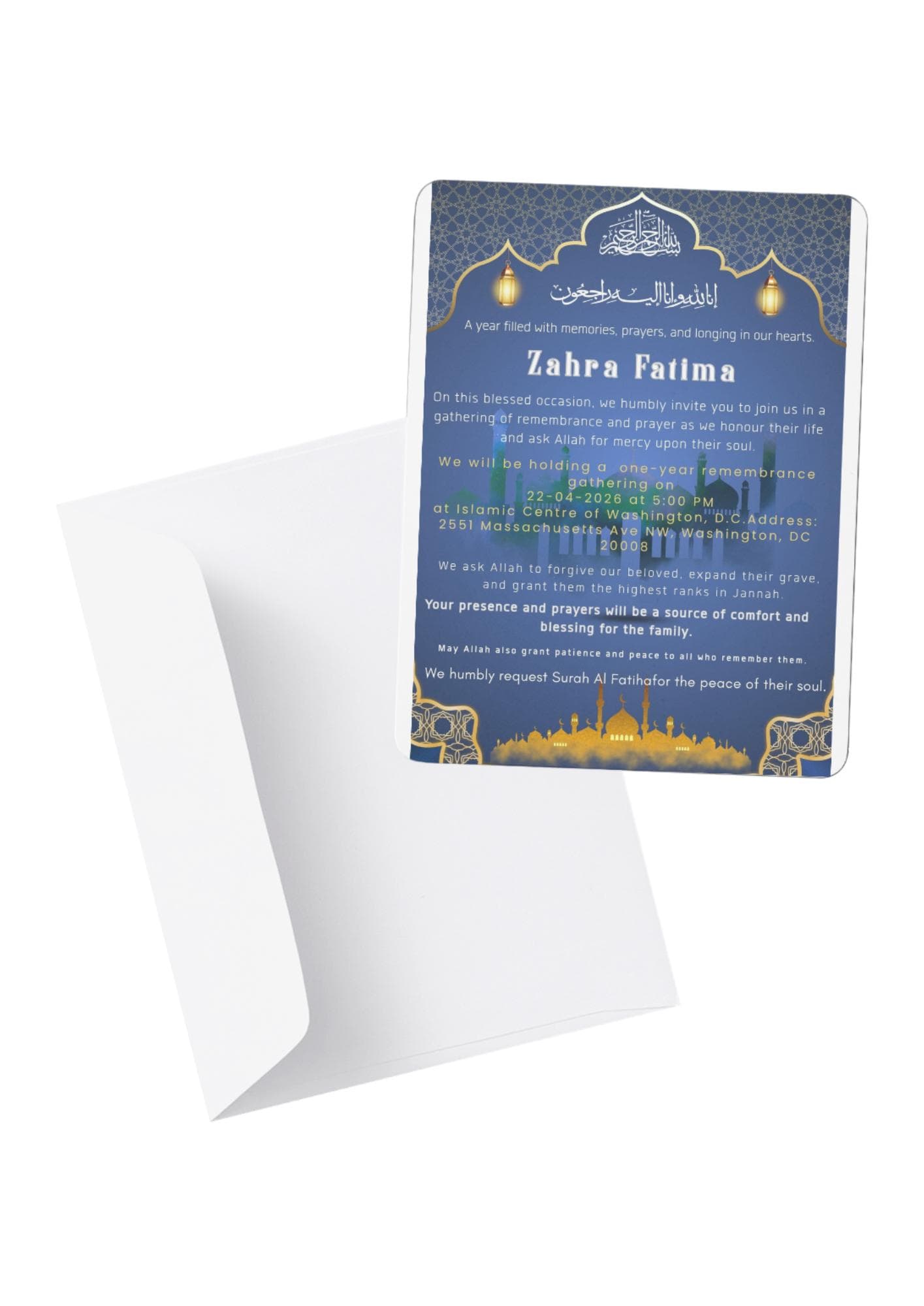 Your Name Still Lives In Our Duas — Muslim Barsi Card | Islamic Death Anniversary | Editable Canva | Instant Download - image 5