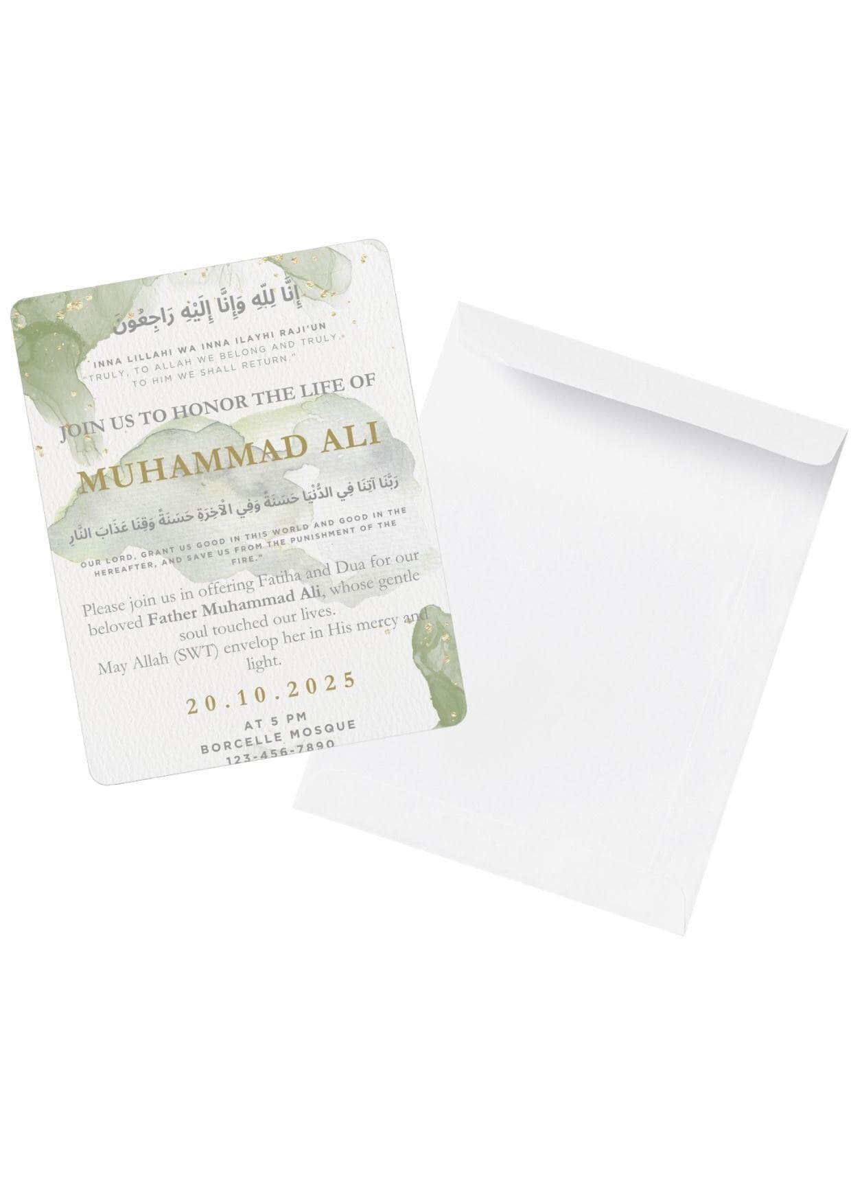 Personalised Islamic Funeral Invitation | Janazah Card with Quranic Ayah of Maghfirah Digital Download | Inna Lillahi Wa Inna Ilayhi Raji’un - image 5