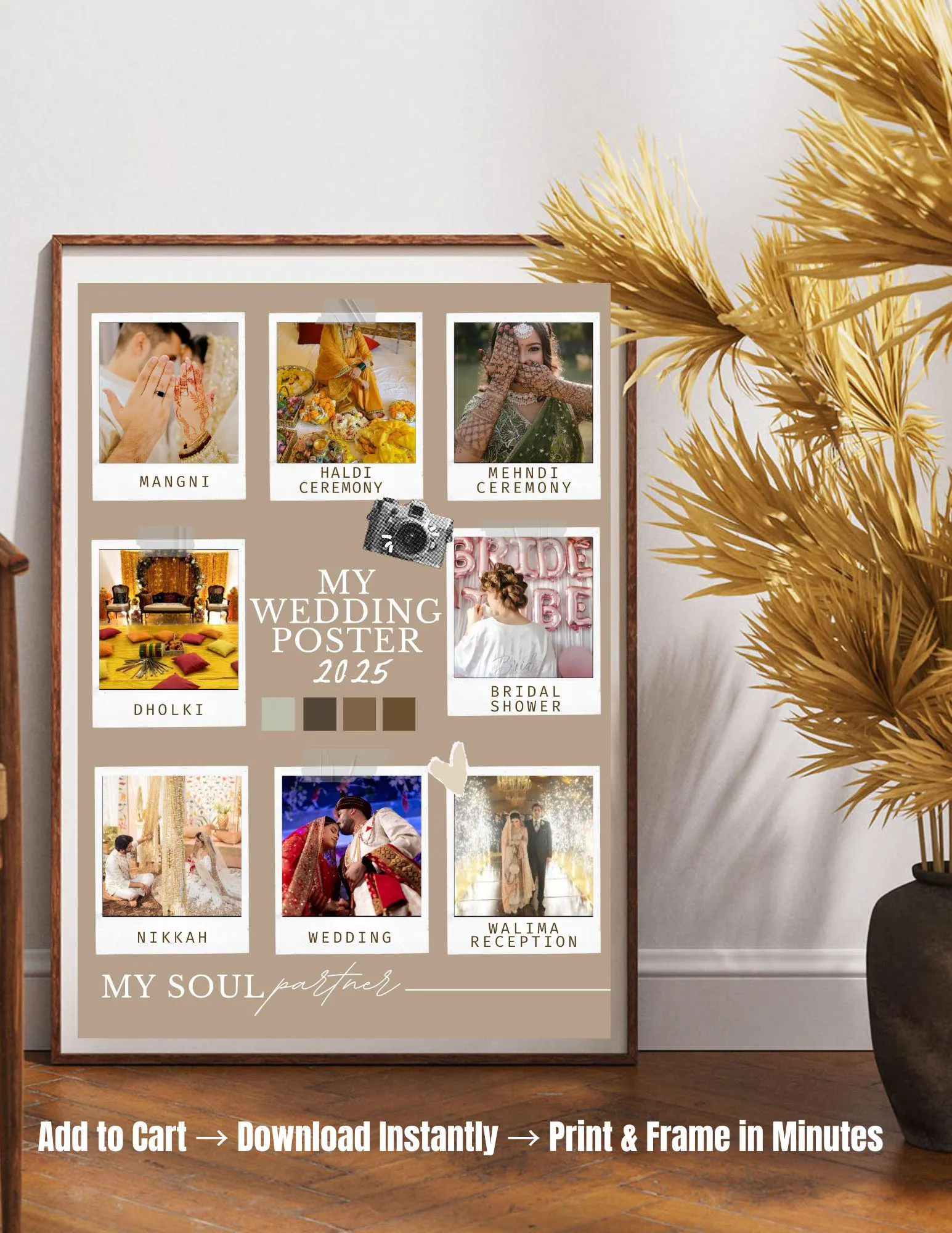 Personalised Wedding Matchbox Poster | Vintage Romantic Memory Gift for Him (Digital Download)