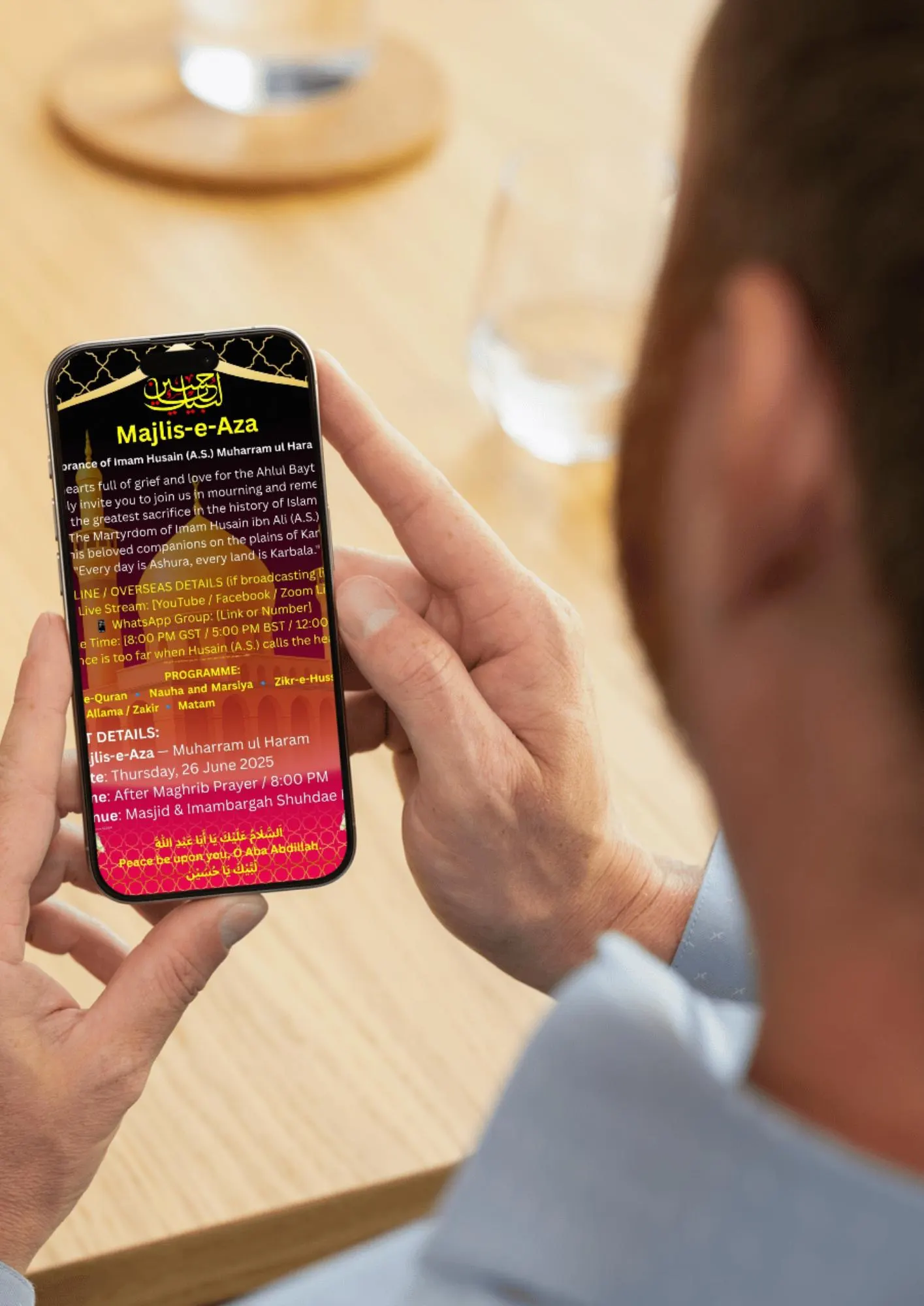 Labbayk Ya Husain — Muharram ul Haram Majlis Card | Muharram Azadari  | Canva | Instant Download - image 4