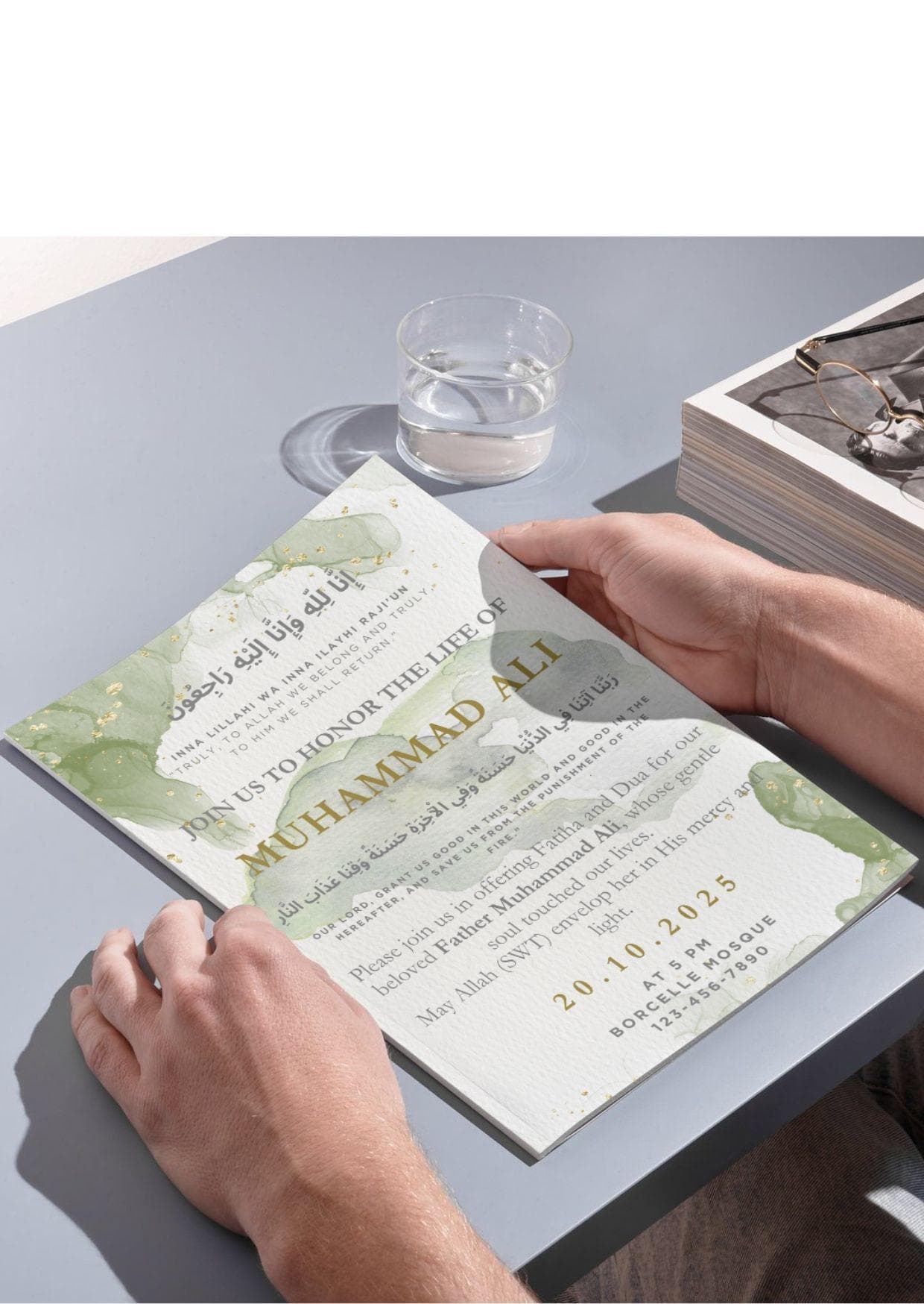 Personalised Islamic Funeral Invitation | Janazah Card with Quranic Ayah of Maghfirah Digital Download | Inna Lillahi Wa Inna Ilayhi Raji’un - image 3
