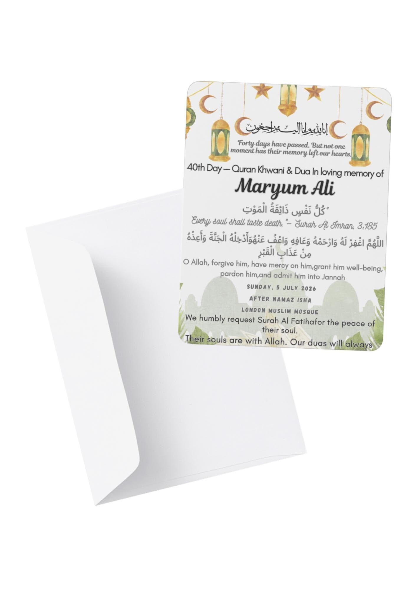 40th Day Chaliswan Invitation Card – Islamic Dua Template (Digital Download) - image 5