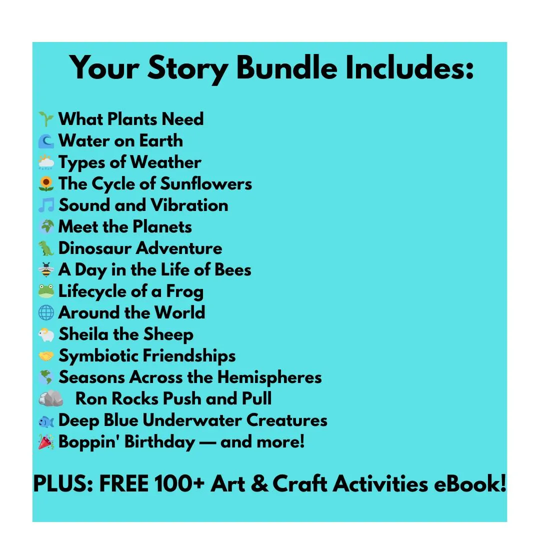 Printable Storybook Bundle 17 STEM Books FREE Crafts eBook | Homeschool Science Kids | Life Cycles Weather Planets | Instant Download PDF - image 3