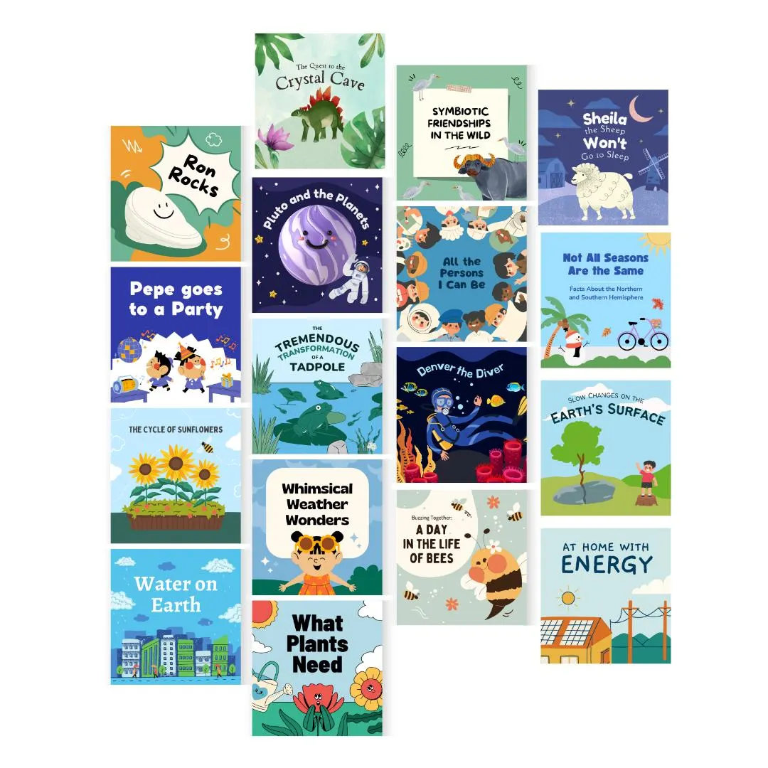Printable Storybook Bundle 17 STEM Books FREE Crafts eBook | Homeschool Science Kids | Life Cycles Weather Planets | Instant Download PDF - image 2