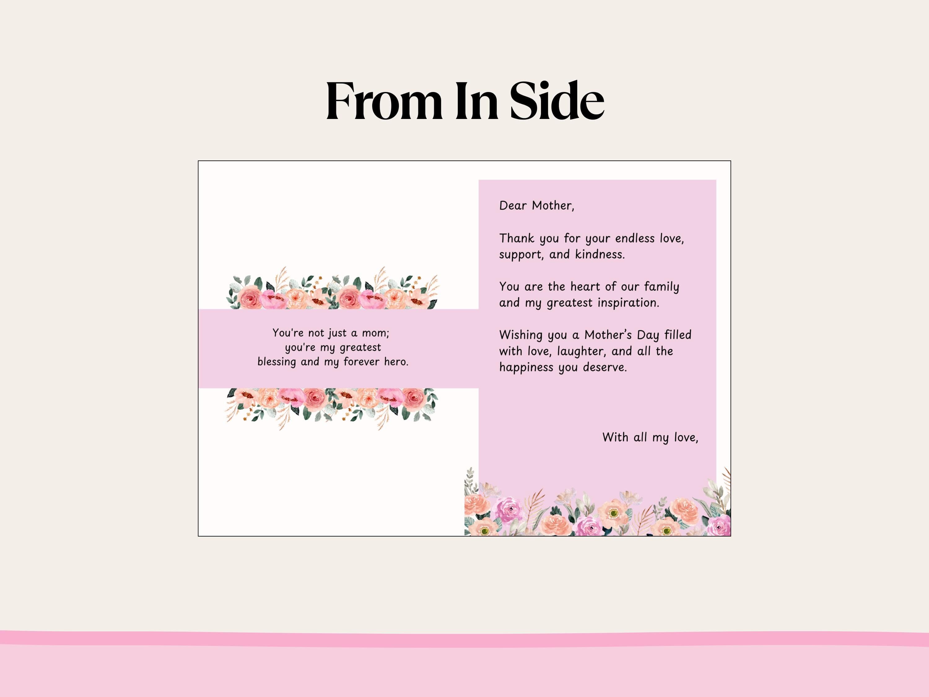 Printable Mother's Day Card: Heartfelt Floral Design (Digital Download) - image 3