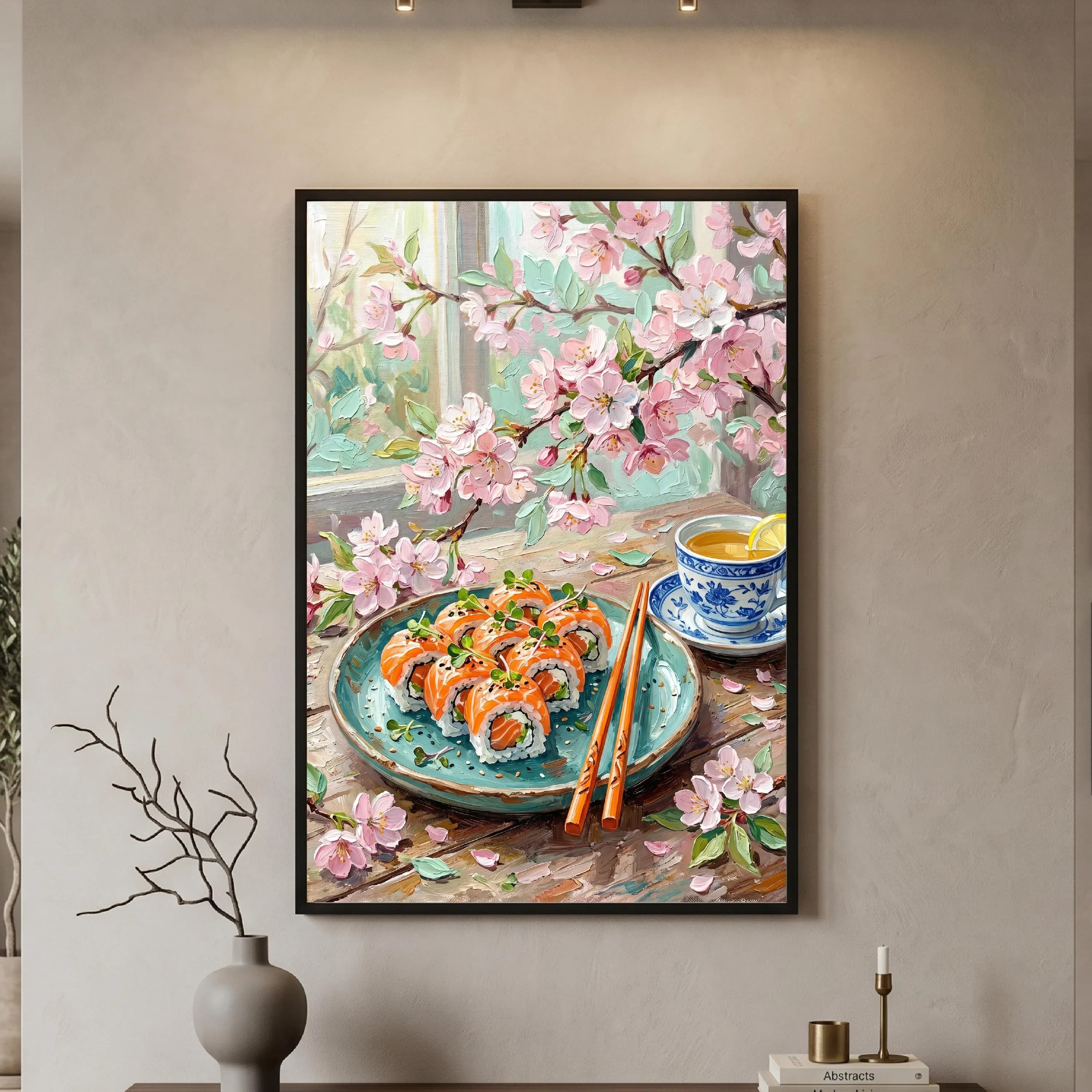 Painterly Blossom Food Art, Asian Kitchen Decor Printable Poster - image 4