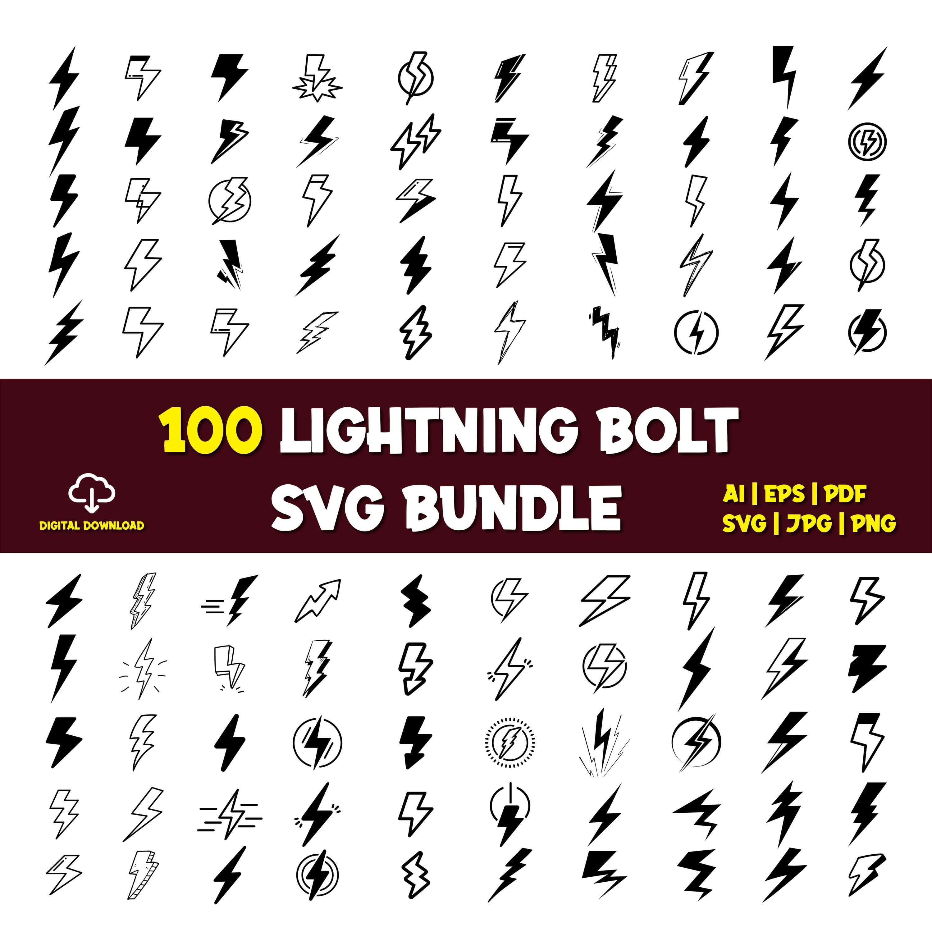 Lightning Bolt SVG Bundle | Electric Energy Clipart (Digital Download)