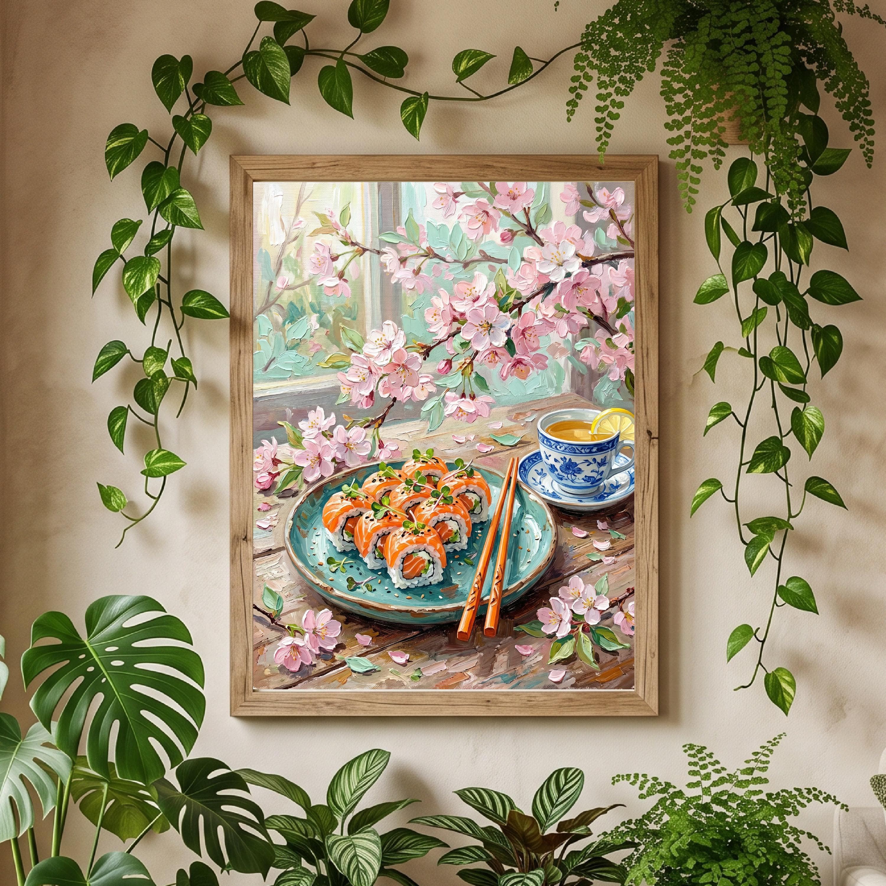 Painterly Blossom Food Art, Asian Kitchen Decor Printable Poster - image 3