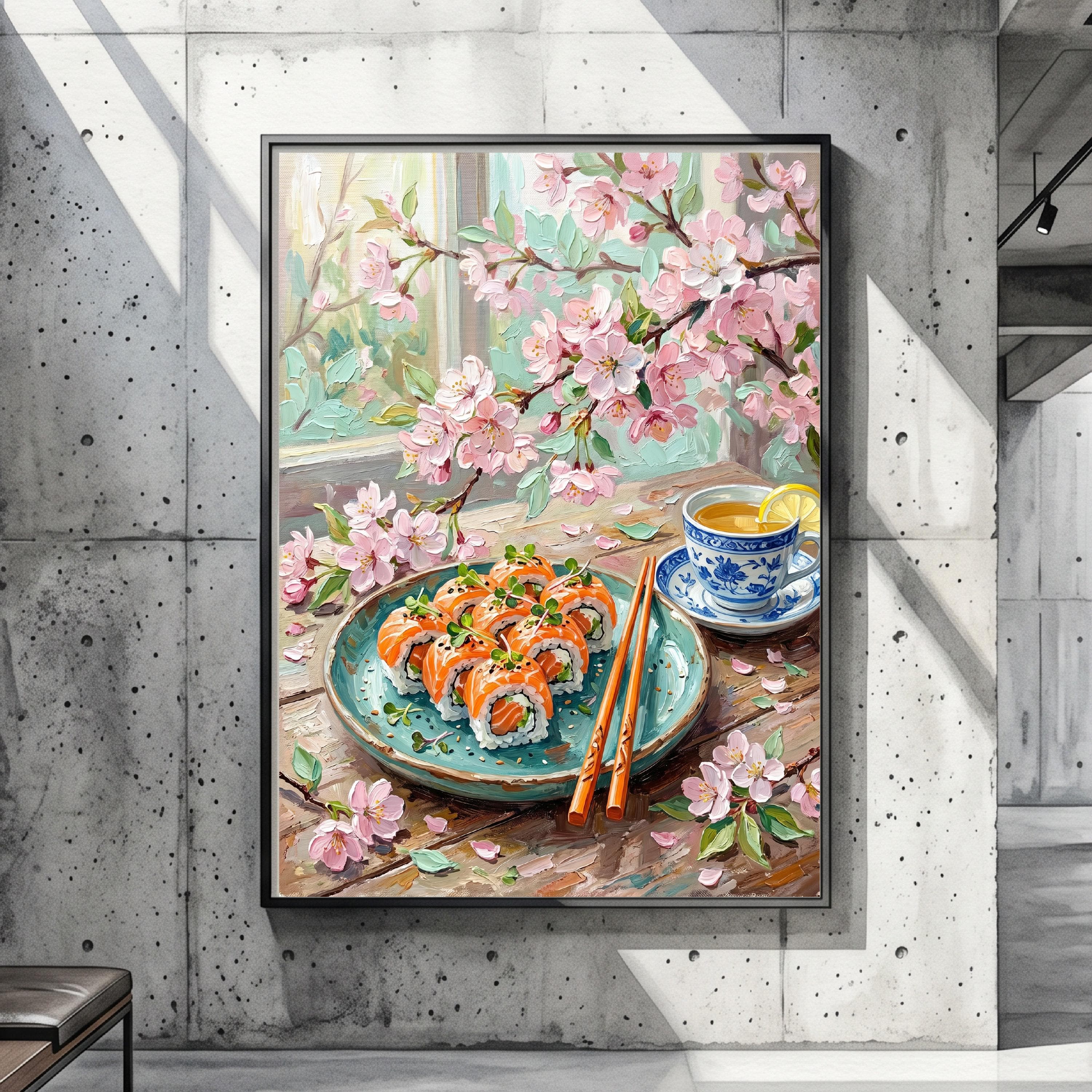 Painterly Blossom Food Art, Asian Kitchen Decor Printable Poster - image 5