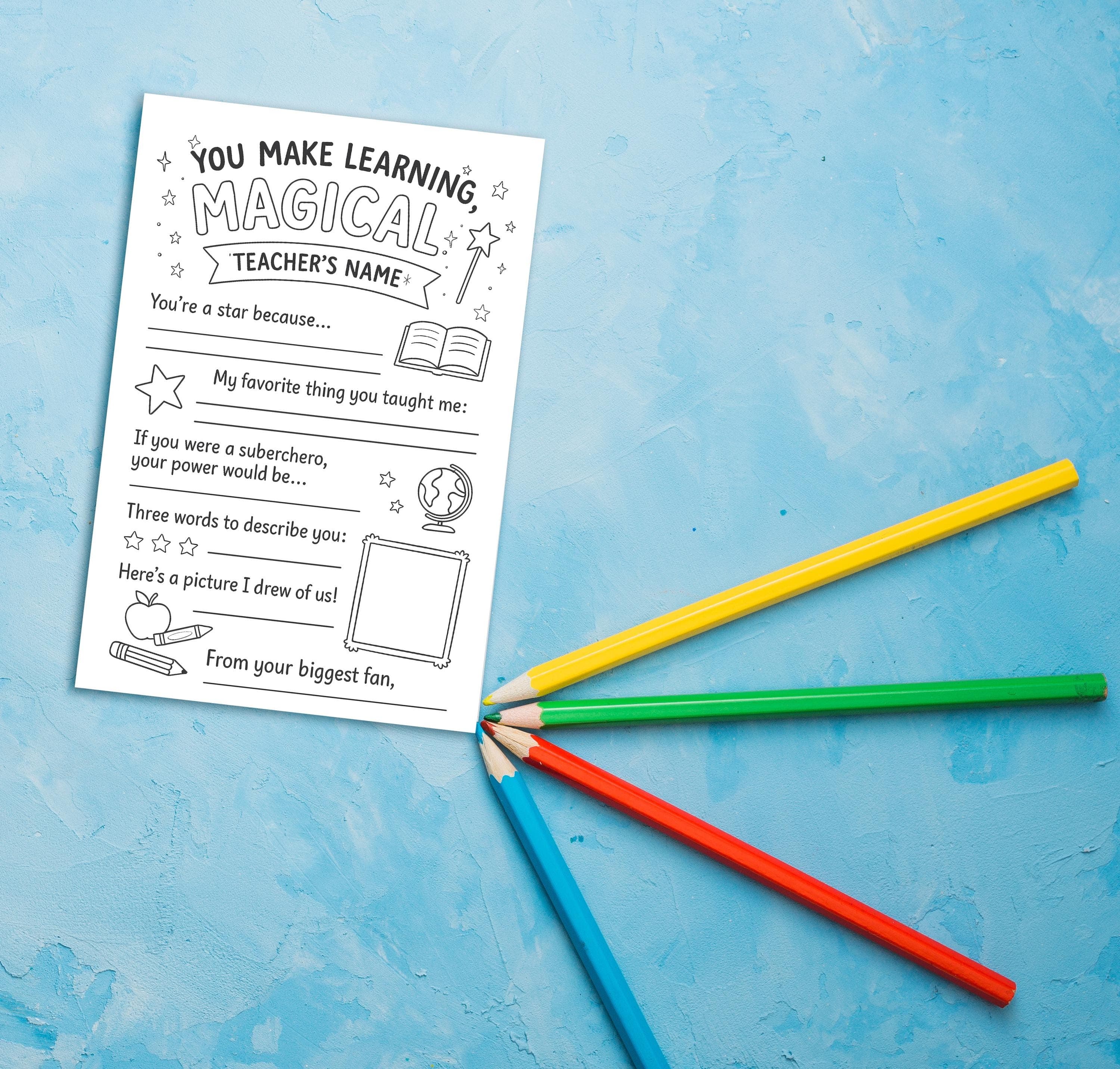 Teacher Appreciation Printable | “You Make Learning Magical” Thank You Sheet - image 5