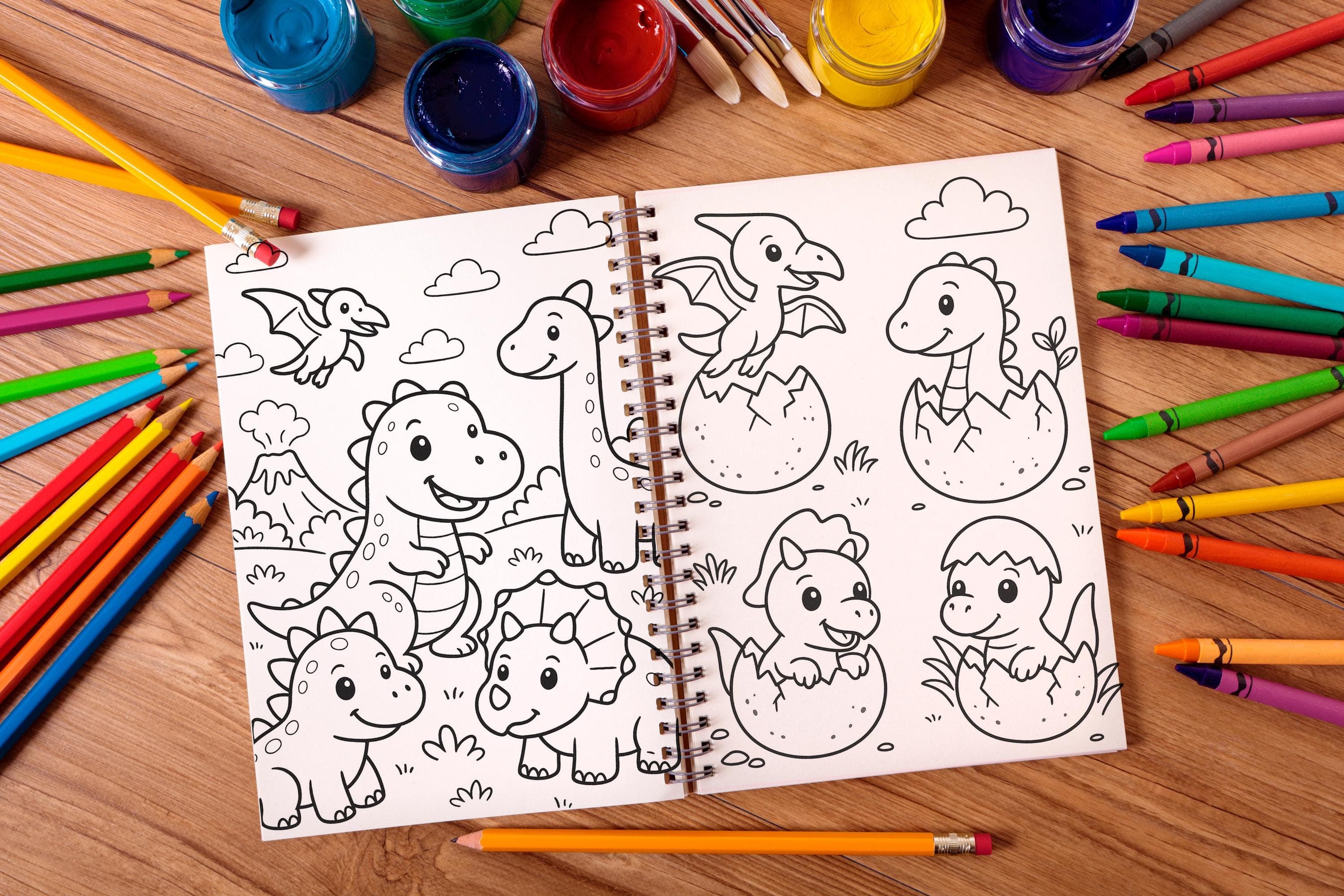 Cute Dinosaurs Digital Coloring Book – Printable Fun for Kids! - image 5