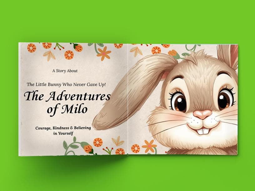 Milo The Little Bunny Storybook | Kids Bedtime Story PDF | Printable Children’s Book | Growth Mindset Story | Ages 4-7