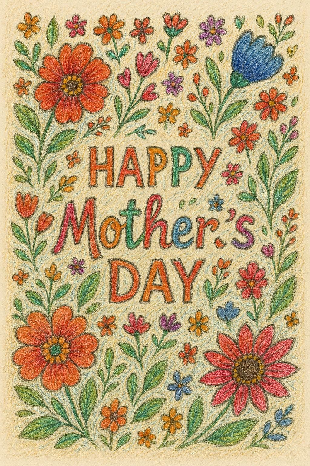 Elegant Mother’s Day e Card | Instant Download | Colorful Hand-Drawn Greeting - image 3