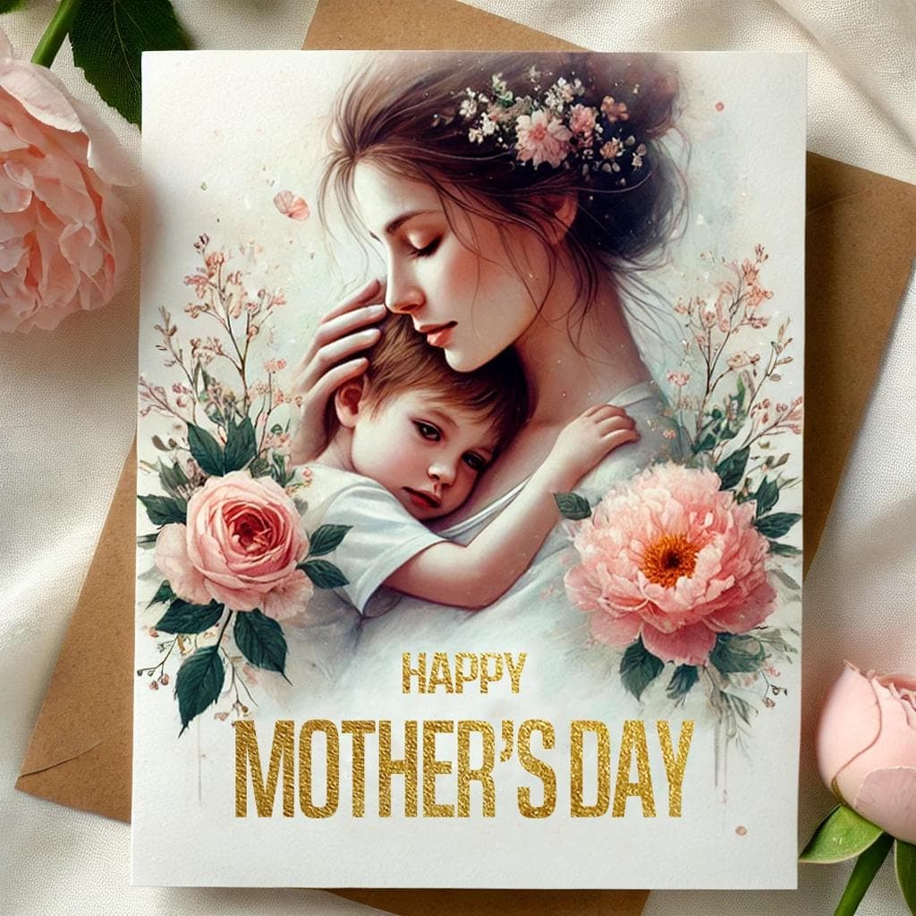 Elegant Mother's Day Card: Floral Design (Digital Download)
