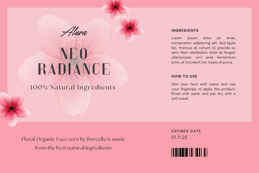 Editable Skincare Label Template: Canva Design for Serum, Oil Bottles (Digital Download) - image 3