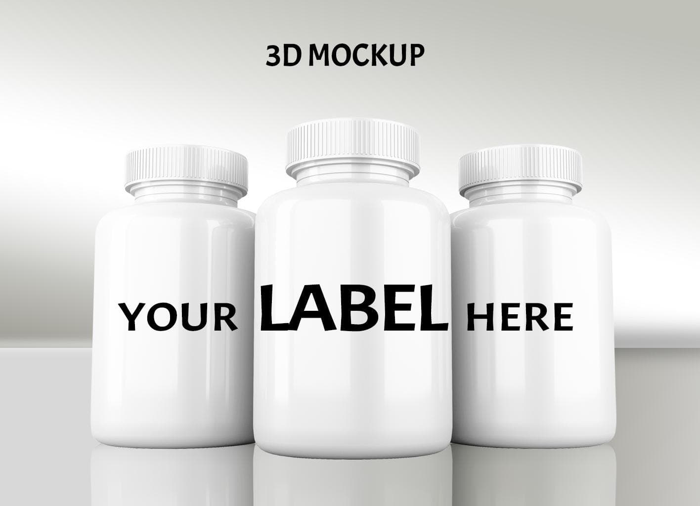 Supplement Bottle Mockup | Glossy, Matte & Shiny Finish | Realistic PSD Mockup - image 3