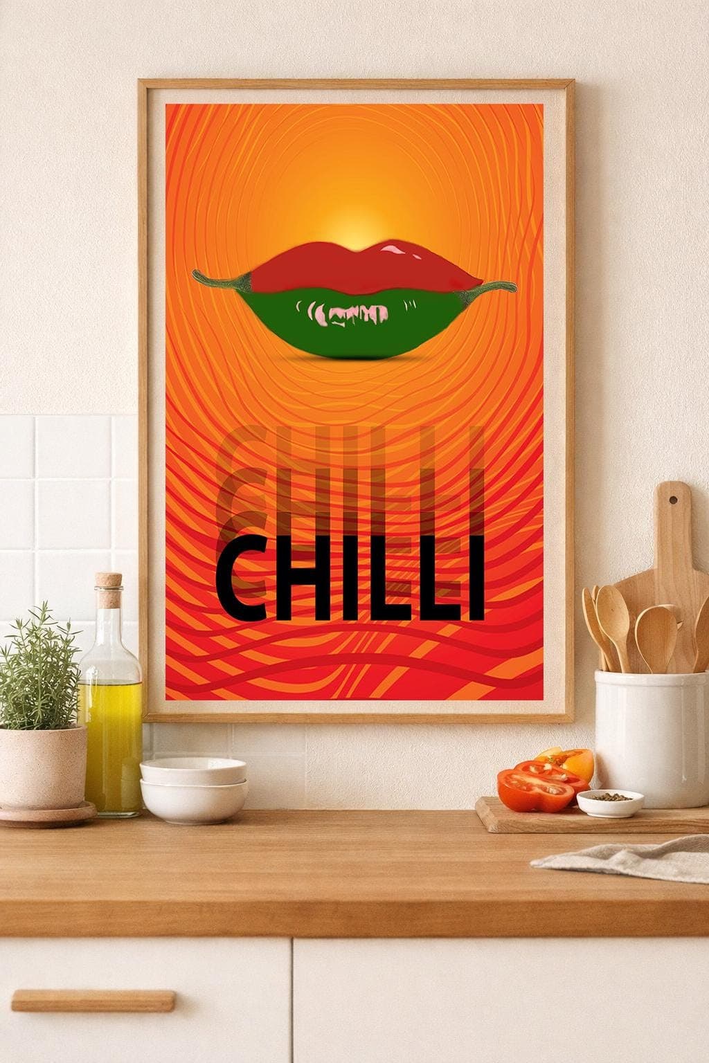 CHILI – Modern Spice Art Poster | Bold Kitchen Wall Art | Digital Download