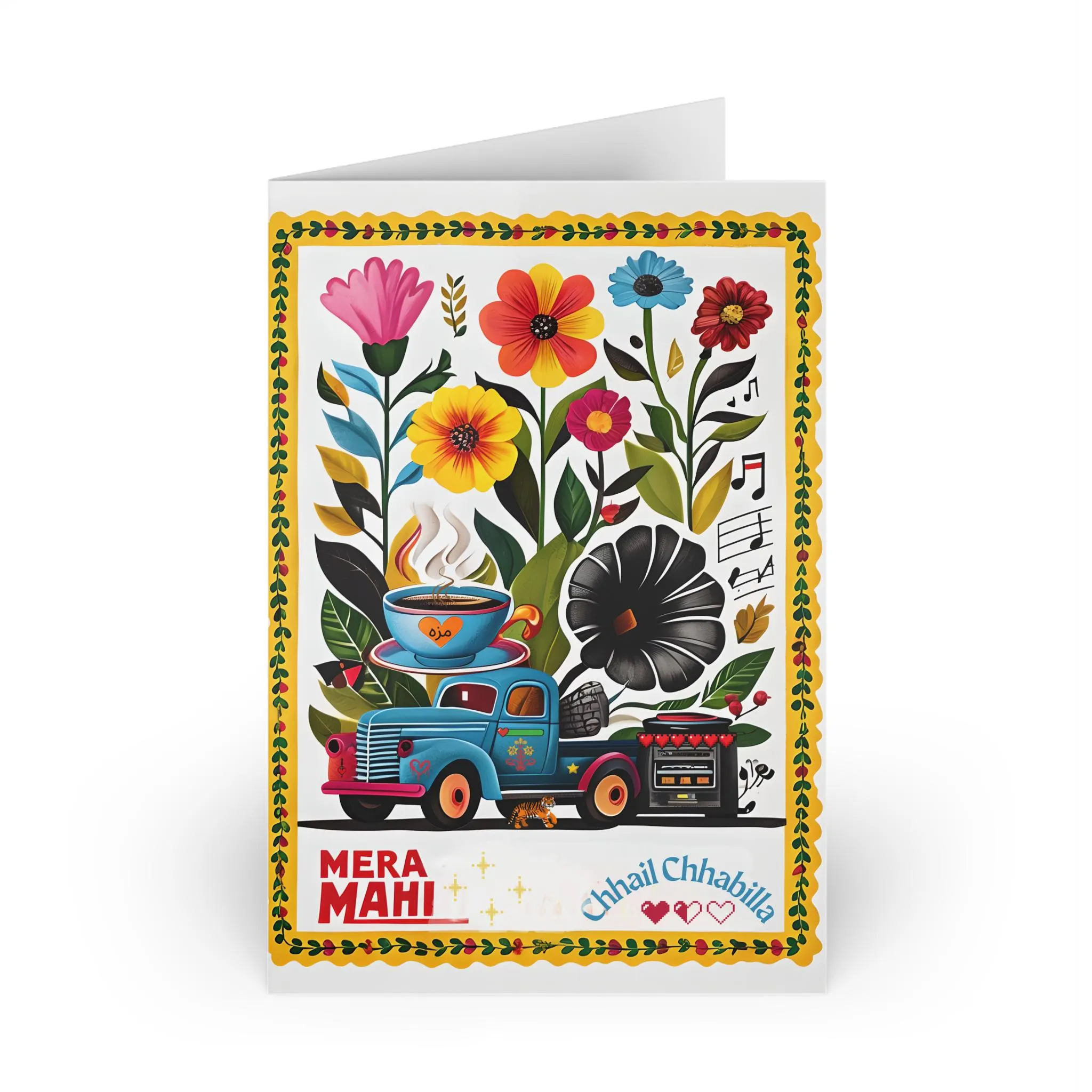 Floral Illustrated Greeting Card: Vibrant Birthday, Thank You, Friendship