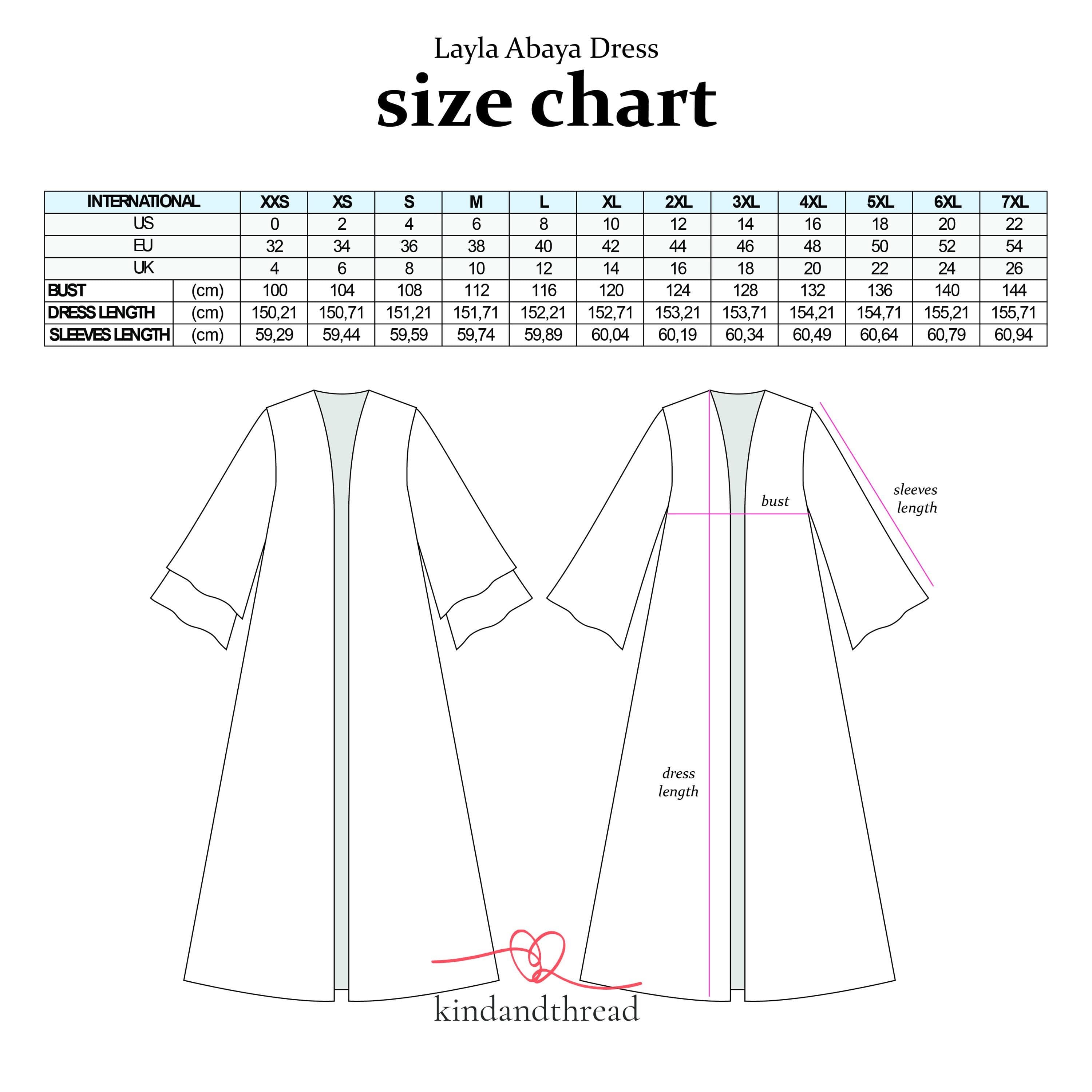 Layla Abaya PDF Sewing Pattern: Modest Dress with Flare Sleeve (PDF Digital Download) - image 5