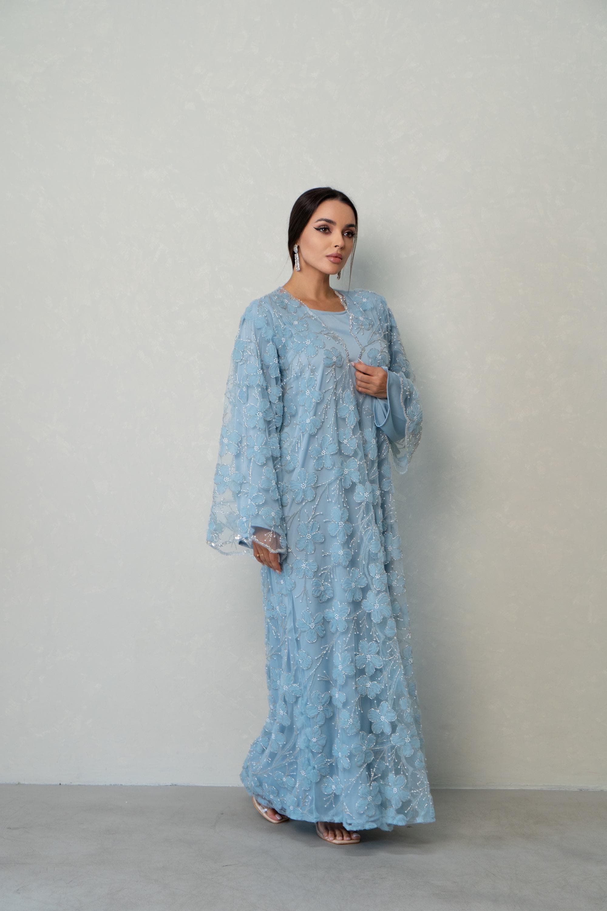 luxury abaya luxury dress wedding guest modest dress eid abaya tulle abaya floral abaya wedding abaya