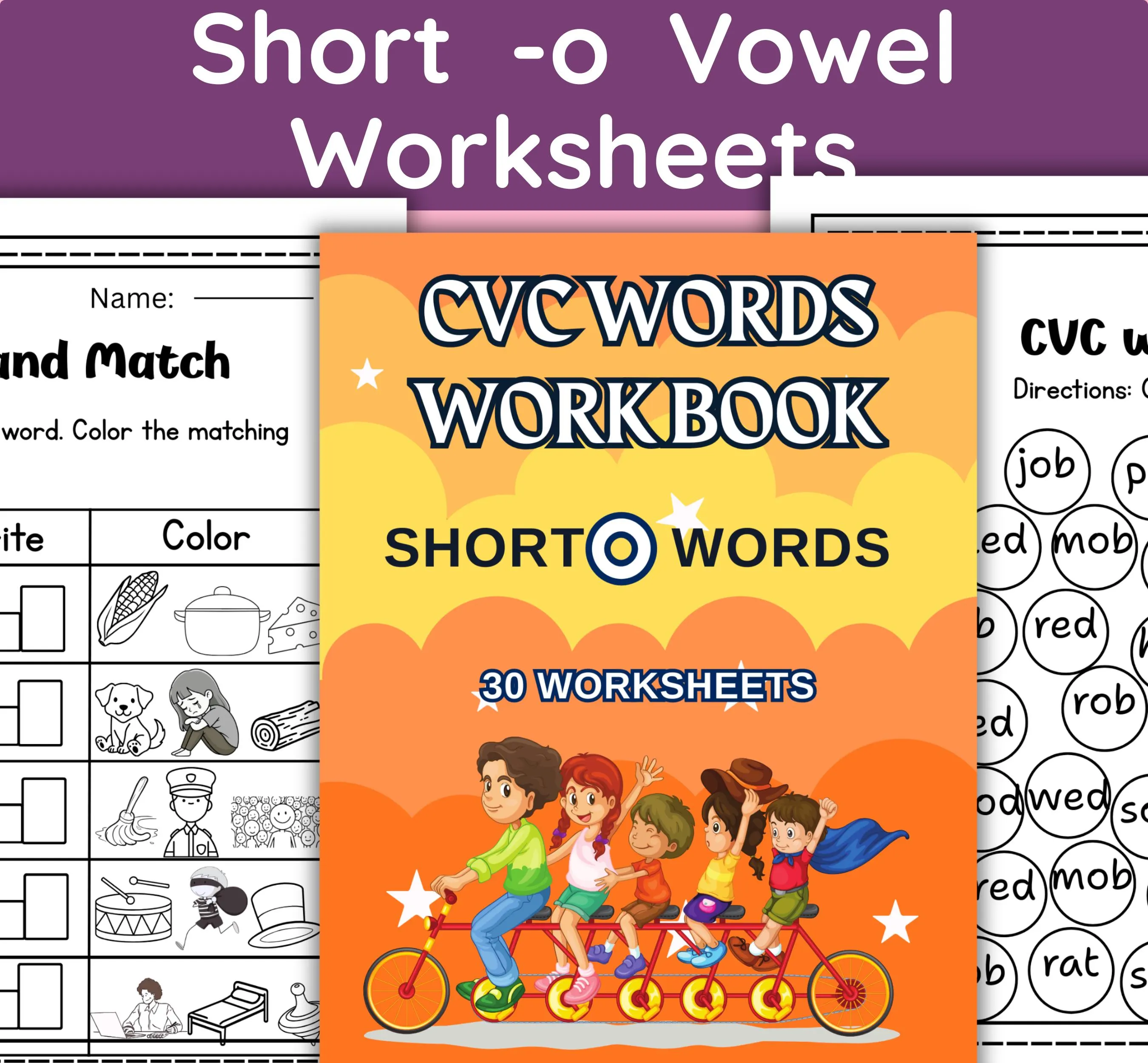 Short Vowel O CVC Worksheets | Kindergarten Phonics Activities | Early Reading Practice | CVC Word Families PDF
