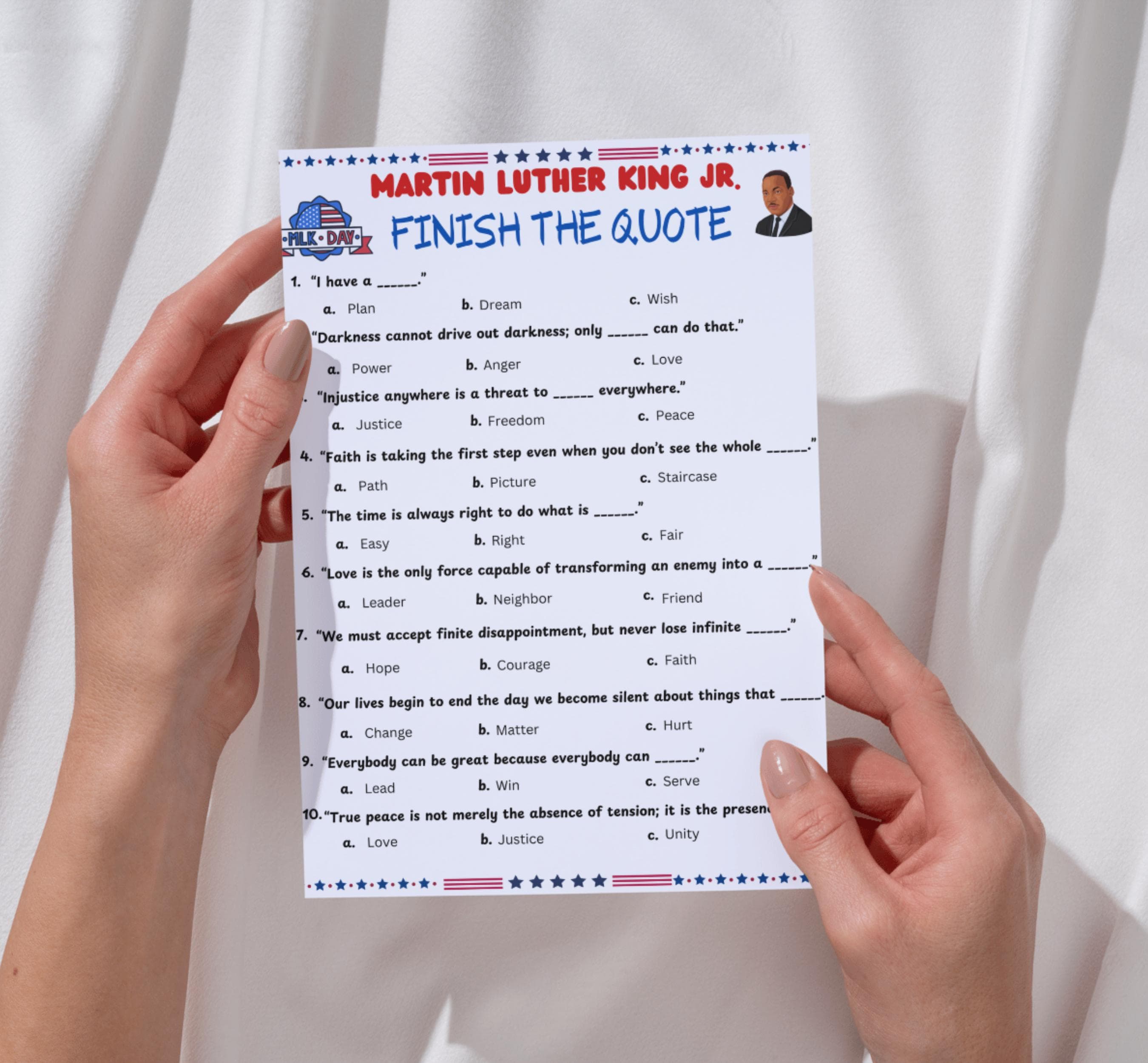 Martin Luther King Jr. Finish the Quote | MLK Day Activity | Black History Month Worksheet l Juneteenth - image 4