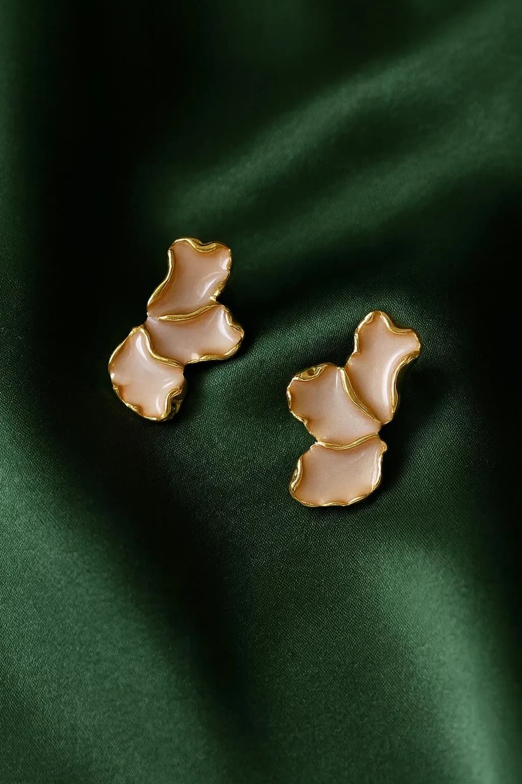 Enamel Leaf Earrings: Gold Plated Nature-Inspired Jewelry