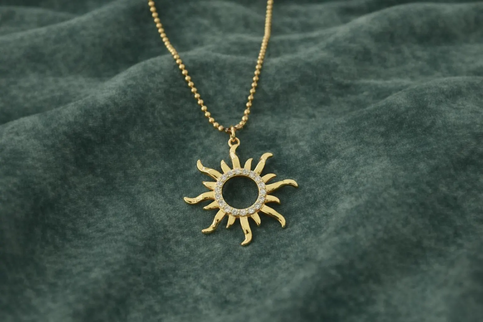 Handmade Gold Sun Pendant Necklace | Minimalist Modern Jewelry - image 3