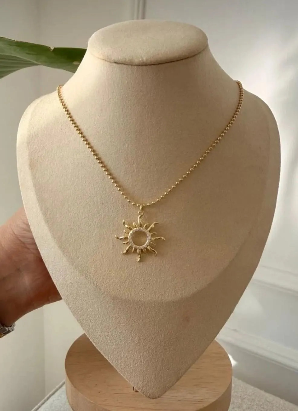 Handmade Gold Sun Pendant Necklace | Minimalist Modern Jewelry - image 5