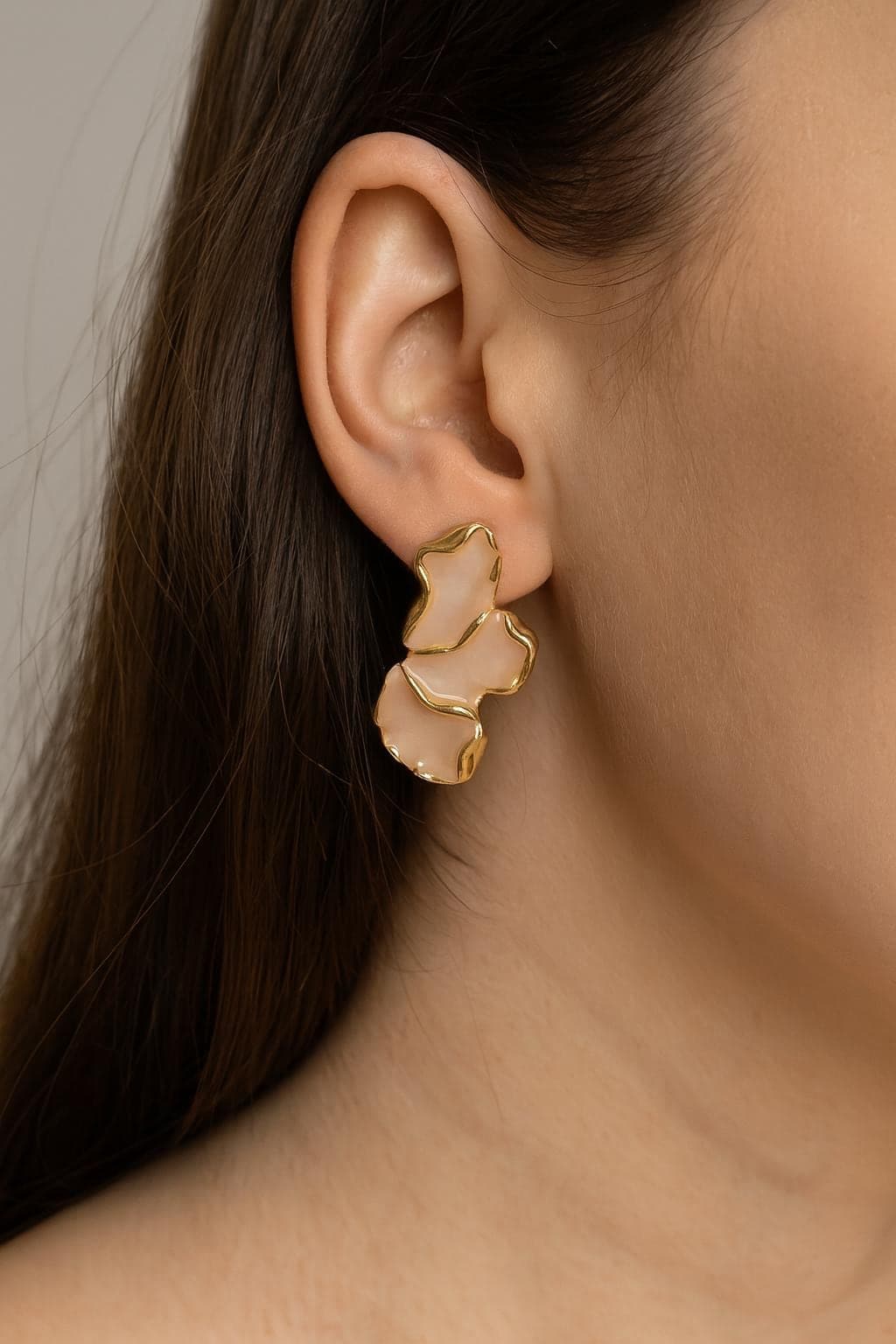 Enamel Leaf Earrings: Gold Plated Nature-Inspired Jewelry - image 2