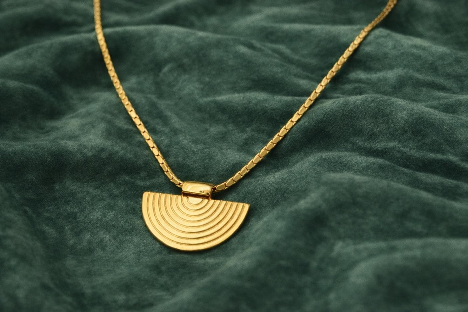 Antique Ra Sun Necklace Gold | Steel Mythological Pendant | Minimal Half Moon Necklace | Unisex Jewelry - image 3