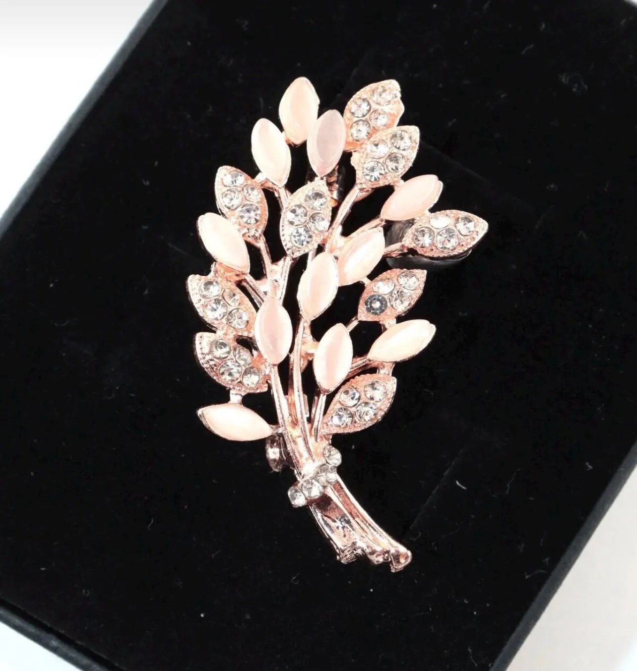 Mimosa Brooch | Beige Floral Lapel Pin with Quartz & Zircon - image 3