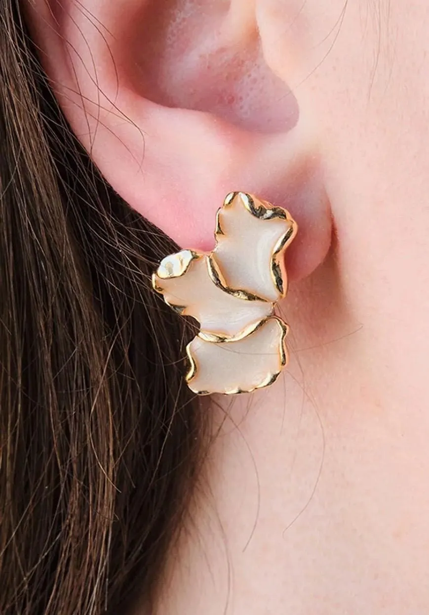 Enamel Leaf Earrings: Gold Plated Nature-Inspired Jewelry - image 4