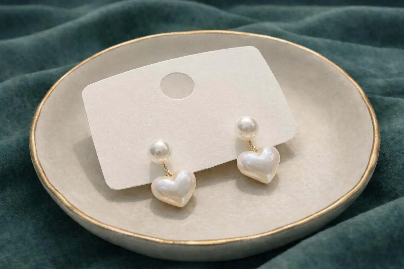 Handmade Pearl Heart Dangle Earrings, Romantic Jewelry - image 2
