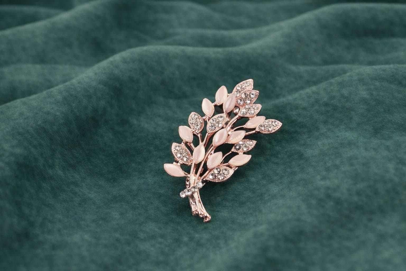 Mimosa Brooch | Beige Floral Lapel Pin with Quartz & Zircon