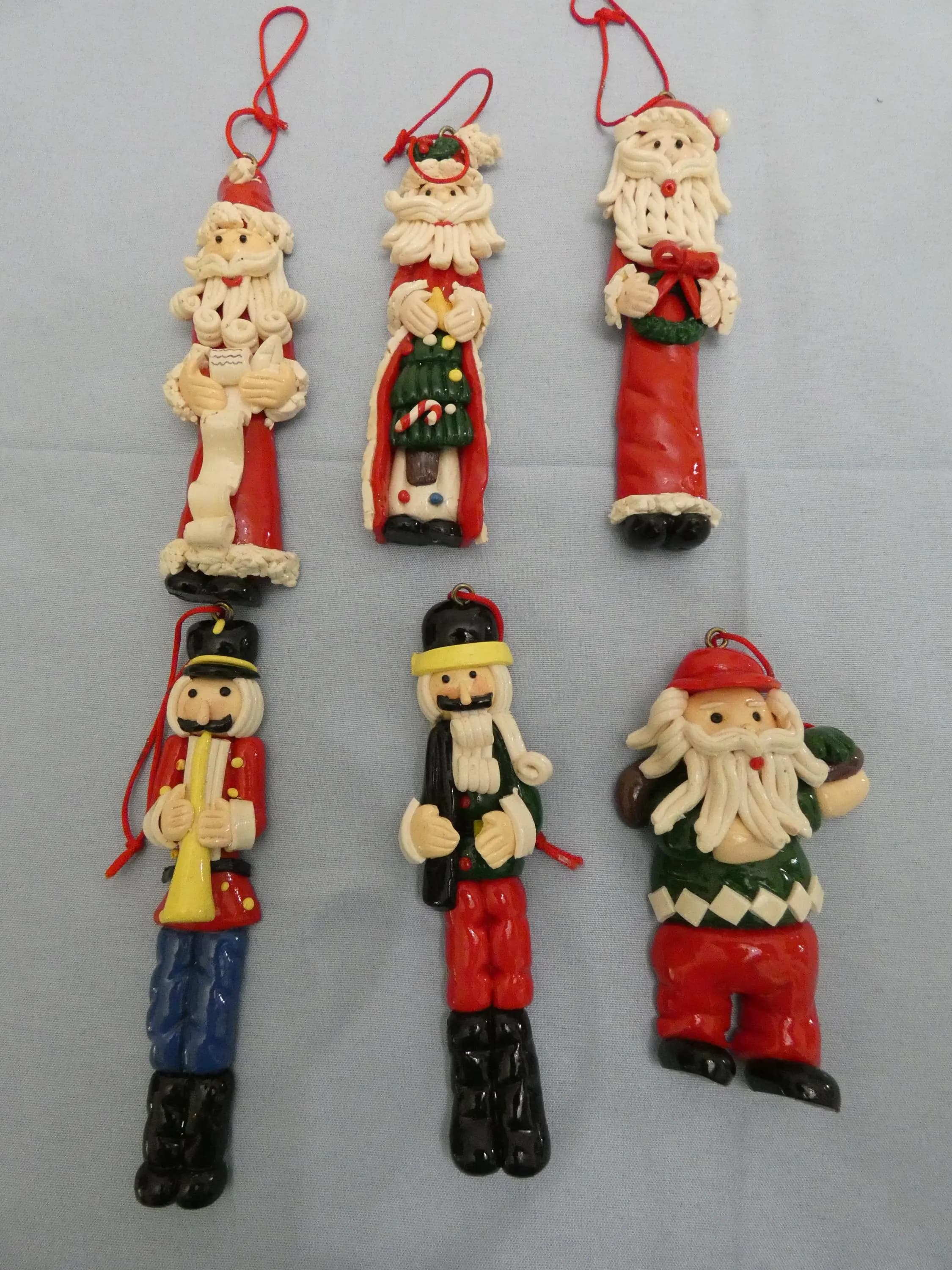 22 Vintage Plastic Resin Christmas Holiday Ornaments: Santa, Snowmen, Angel, Nutcracker - image 5
