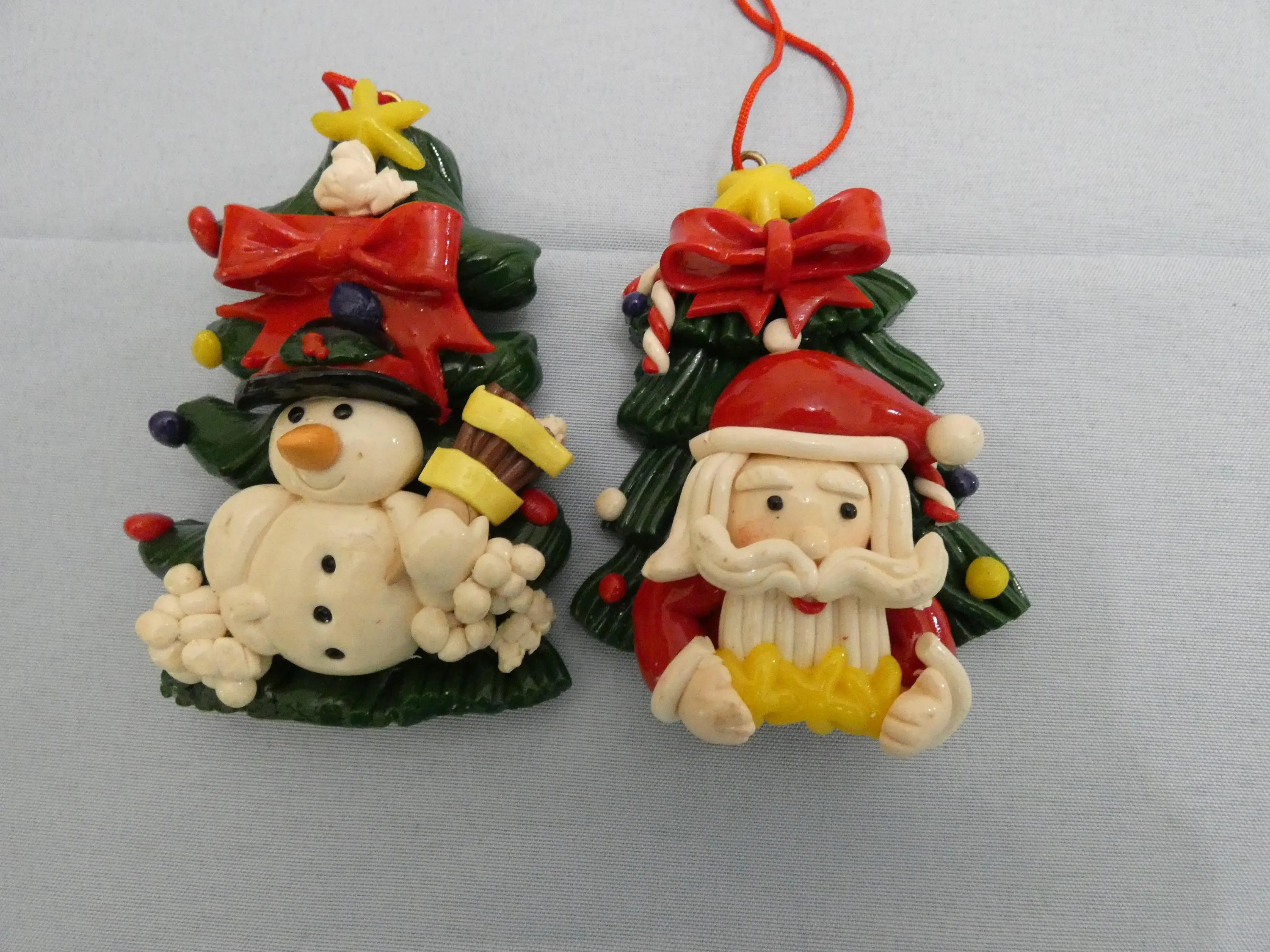 22 Vintage Plastic Resin Christmas Holiday Ornaments: Santa, Snowmen, Angel, Nutcracker - image 3