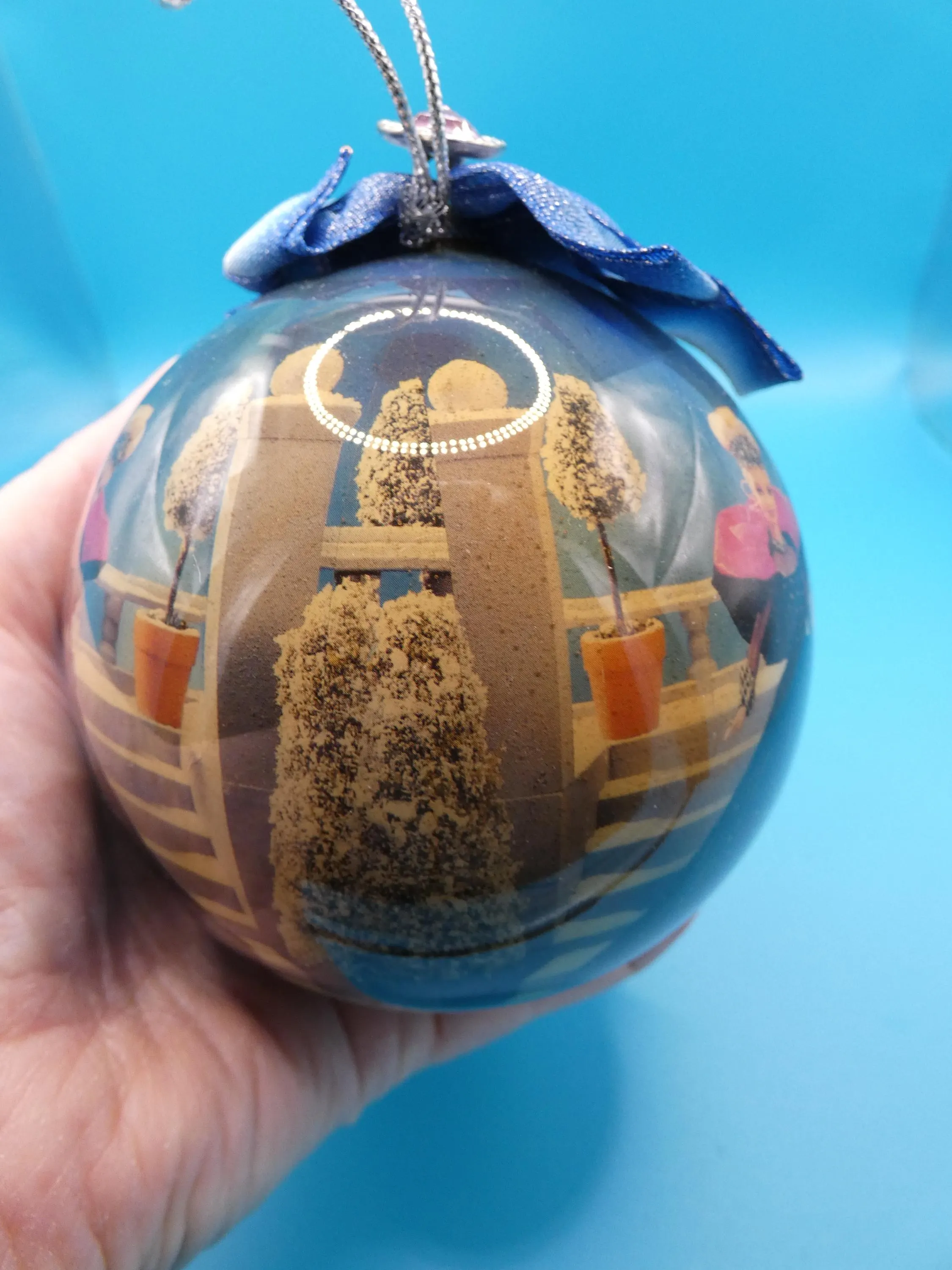 Vintage 1998 Christmas Holiday Barbie Ornament Bulb: Decoupage, Stand - image 5