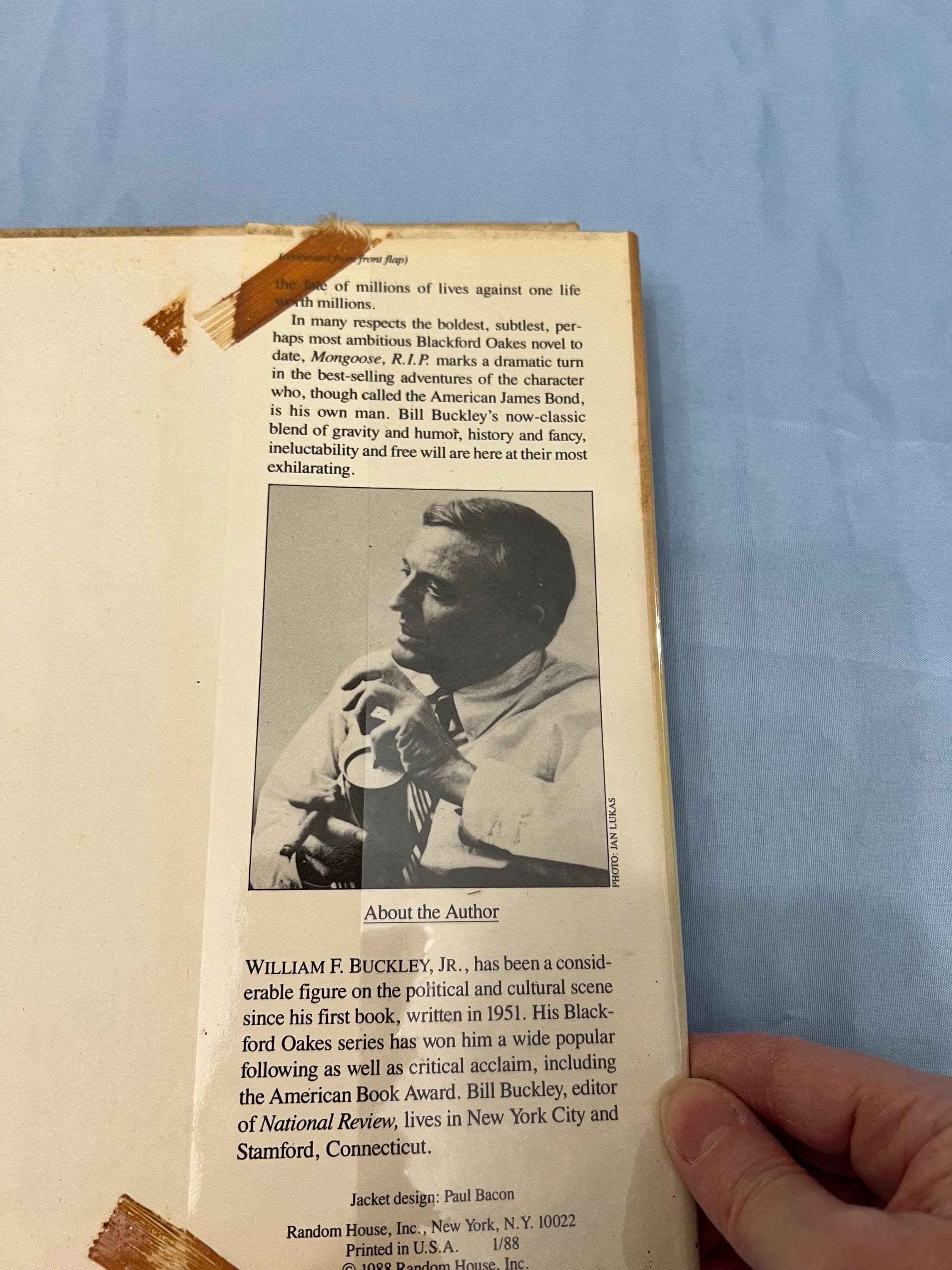 Vintage 1987 First Edition Historical Fiction Book: Mongoose R.I.P By William F. Buckley Jr. - image 5