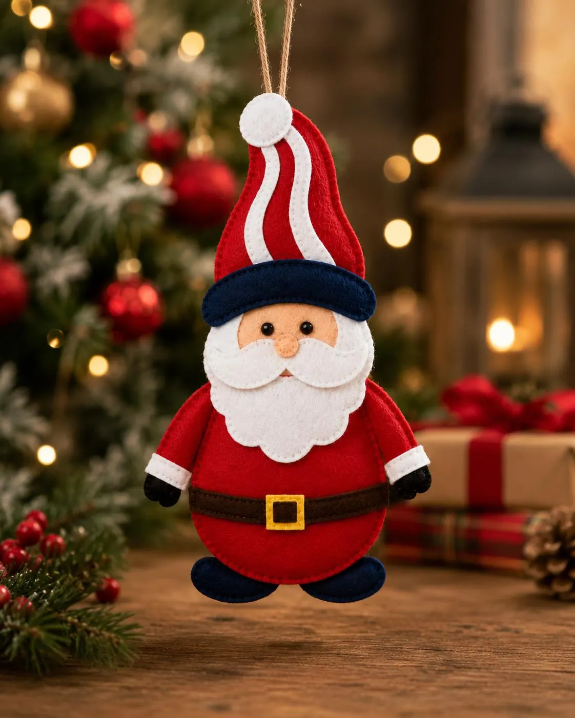 Santa Felt Ornament Sewing Pattern | Text-Only Christmas Craft Guide (PDF Download)